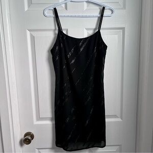 Frank Lyman dress black Y2K sparkly women mini cocktail vintage medium